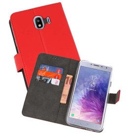 BAOHU Wallet Cases Hoesje Samsung Galaxy J4 2018 Rood