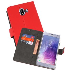 Booktype Telefoonhoesjes - Bookcase Hoesje - Wallet Case -  Geschikt voor Samsung Galaxy J4 2018 - Rood