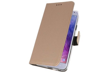 BAOHU Booktype Telefoonhoesjes - Bookcase Hoesje - Wallet Case -  Geschikt voor Samsung Galaxy J4 2018 - Goud