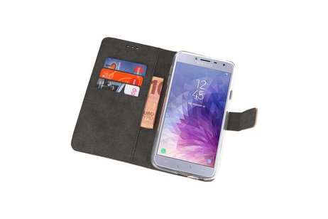 BAOHU Booktype Telefoonhoesjes - Bookcase Hoesje - Wallet Case -  Geschikt voor Samsung Galaxy J4 2018 - Goud