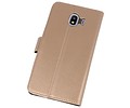 Booktype Telefoonhoesjes - Bookcase Hoesje - Wallet Case -  Geschikt voor Samsung Galaxy J4 2018 - Goud