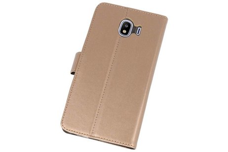 BAOHU Booktype Telefoonhoesjes - Bookcase Hoesje - Wallet Case -  Geschikt voor Samsung Galaxy J4 2018 - Goud