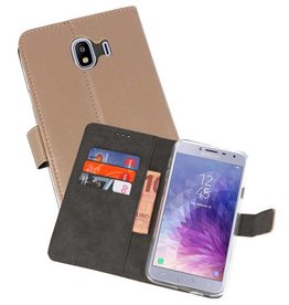 BAOHU Wallet Cases Hoesje Samsung Galaxy J4 2018 Goud