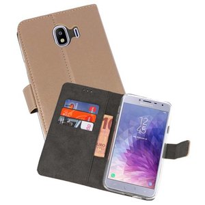 Booktype Telefoonhoesjes - Bookcase Hoesje - Wallet Case -  Geschikt voor Samsung Galaxy J4 2018 - Goud