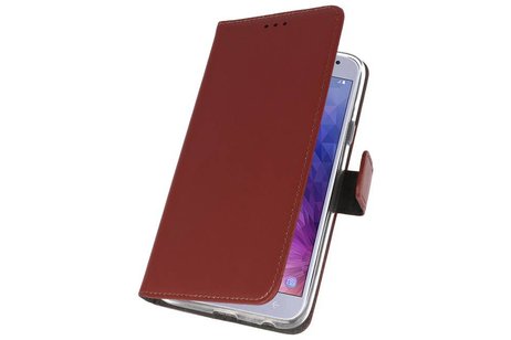 BAOHU Booktype Telefoonhoesjes - Bookcase Hoesje - Wallet Case -  Geschikt voor Samsung Galaxy J4 2018 - Bruin