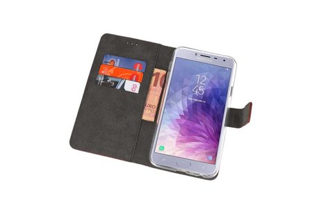 Booktype Telefoonhoesjes - Bookcase Hoesje - Wallet Case -  Geschikt voor Samsung Galaxy J4 2018 - Bruin