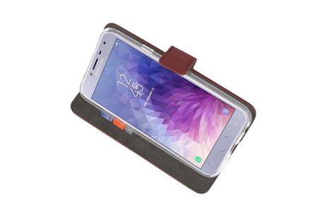 BAOHU Booktype Telefoonhoesjes - Bookcase Hoesje - Wallet Case -  Geschikt voor Samsung Galaxy J4 2018 - Bruin