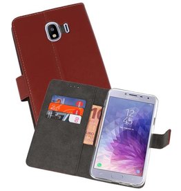 BAOHU Wallet Cases Hoesje Samsung Galaxy J4 2018 Bruin