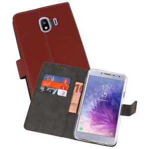 BAOHU Booktype Telefoonhoesjes - Bookcase Hoesje - Wallet Case -  Geschikt voor Samsung Galaxy J4 2018 - Bruin