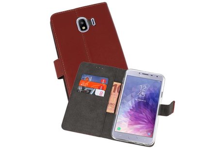 Booktype Telefoonhoesjes - Bookcase Hoesje - Wallet Case -  Geschikt voor Samsung Galaxy J4 2018 - Bruin