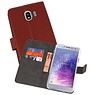BAOHU Wallet Cases Hoesje Samsung Galaxy J4 2018 Bruin