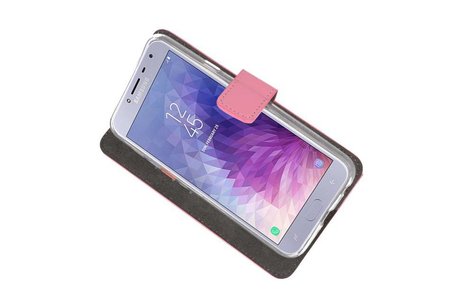 BAOHU Booktype Telefoonhoesjes - Bookcase Hoesje - Wallet Case -  Geschikt voor Samsung Galaxy J4 2018 - Roze