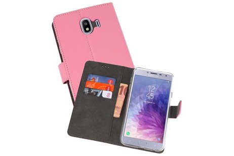 Booktype Telefoonhoesjes - Bookcase Hoesje - Wallet Case -  Geschikt voor Samsung Galaxy J4 2018 - Roze