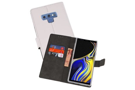 Booktype Telefoonhoesjes - Bookcase Hoesje - Wallet Case -  Geschikt voor Galaxy Note 9 - Wit