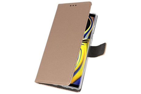 Booktype Telefoonhoesjes - Bookcase Hoesje - Wallet Case -  Geschikt voor Galaxy Note 9-  Goud