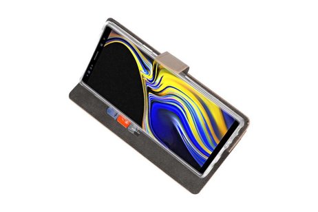 Booktype Telefoonhoesjes - Bookcase Hoesje - Wallet Case -  Geschikt voor Galaxy Note 9-  Goud