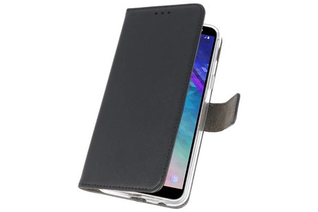 Booktype Telefoonhoesjes - Bookcase Hoesje - Wallet Case -  Geschikt voor Samsung Galaxy A6 (2018) - Zwart