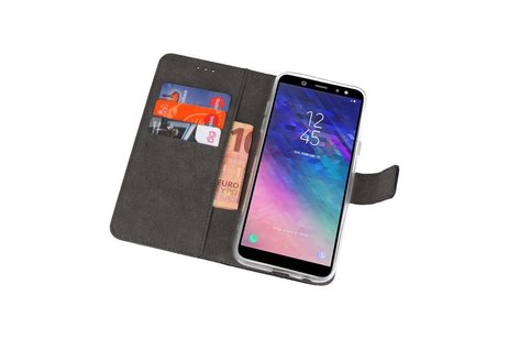 BAOHU Booktype Telefoonhoesjes - Bookcase Hoesje - Wallet Case -  Geschikt voor Samsung Galaxy A6 (2018) - Zwart