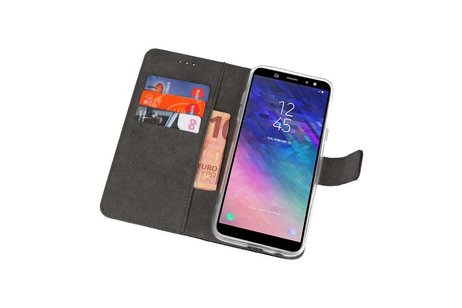 Booktype Telefoonhoesjes - Bookcase Hoesje - Wallet Case -  Geschikt voor Samsung Galaxy A6 (2018) - Zwart