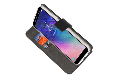 BAOHU Booktype Telefoonhoesjes - Bookcase Hoesje - Wallet Case -  Geschikt voor Samsung Galaxy A6 (2018) - Zwart