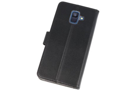 BAOHU Booktype Telefoonhoesjes - Bookcase Hoesje - Wallet Case -  Geschikt voor Samsung Galaxy A6 (2018) - Zwart