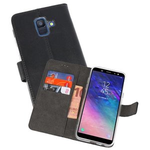 BAOHU Booktype Telefoonhoesjes - Bookcase Hoesje - Wallet Case -  Geschikt voor Samsung Galaxy A6 (2018) - Zwart