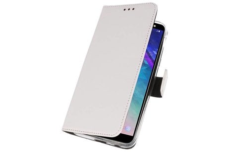 BAOHU Booktype Telefoonhoesjes - Bookcase Hoesje - Wallet Case -  Geschikt voor Samsung Galaxy A6 (2018) - Wit