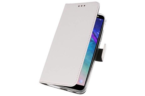 Booktype Telefoonhoesjes - Bookcase Hoesje - Wallet Case -  Geschikt voor Samsung Galaxy A6 (2018) - Wit