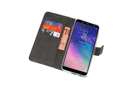 Booktype Telefoonhoesjes - Bookcase Hoesje - Wallet Case -  Geschikt voor Samsung Galaxy A6 (2018) - Wit