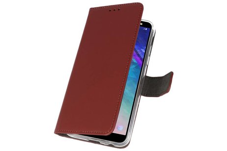 BAOHU Booktype Telefoonhoesjes - Bookcase Hoesje - Wallet Case -  Geschikt voor Samsung Galaxy A6 (2018) - Bruin