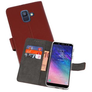 BAOHU Booktype Telefoonhoesjes - Bookcase Hoesje - Wallet Case -  Geschikt voor Samsung Galaxy A6 (2018) - Bruin
