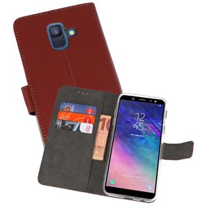 Booktype Telefoonhoesjes - Bookcase Hoesje - Wallet Case -  Geschikt voor Samsung Galaxy A6 (2018) - Bruin