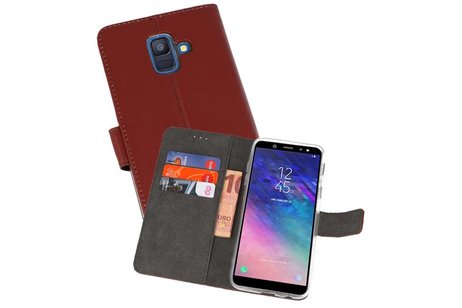 Booktype Telefoonhoesjes - Bookcase Hoesje - Wallet Case -  Geschikt voor Samsung Galaxy A6 (2018) - Bruin