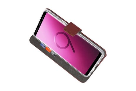 BAOHU Booktype Telefoonhoesjes - Bookcase Hoesje - Wallet Case -  Geschikt voor Samsung Galaxy S9 - Bruin