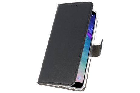 Booktype Telefoonhoesjes - Bookcase Hoesje - Wallet Case -  Geschikt voor Samsung Galaxy A6 Plus (2018) - Zwart