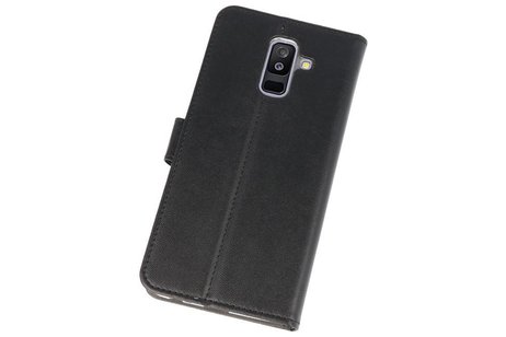 Booktype Telefoonhoesjes - Bookcase Hoesje - Wallet Case -  Geschikt voor Samsung Galaxy A6 Plus (2018) - Zwart