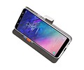 BAOHU Booktype Telefoonhoesjes - Bookcase Hoesje - Wallet Case -  Geschikt voor Samsung Galaxy A6 Plus (2018) - Wit