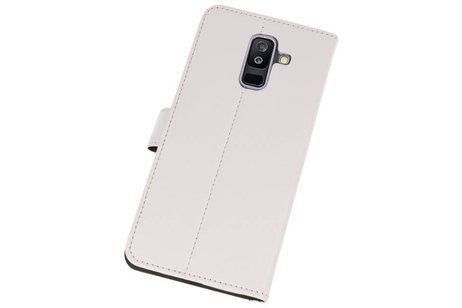 Booktype Telefoonhoesjes - Bookcase Hoesje - Wallet Case -  Geschikt voor Samsung Galaxy A6 Plus (2018) - Wit