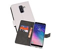 BAOHU Booktype Telefoonhoesjes - Bookcase Hoesje - Wallet Case -  Geschikt voor Samsung Galaxy A6 Plus (2018) - Wit