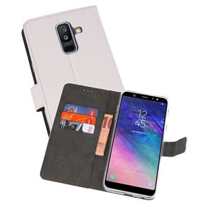 BAOHU Booktype Telefoonhoesjes - Bookcase Hoesje - Wallet Case -  Geschikt voor Samsung Galaxy A6 Plus (2018) - Wit