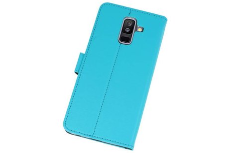 Booktype Telefoonhoesjes - Bookcase Hoesje - Wallet Case -  Geschikt voor Samsung Galaxy A6 Plus (2018) - Blauw