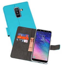 BAOHU Wallet Cases Hoesje Samsung Galaxy A6 Plus (2018) Blauw