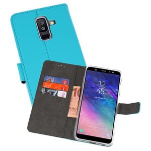 Booktype Telefoonhoesjes - Bookcase Hoesje - Wallet Case -  Geschikt voor Samsung Galaxy A6 Plus (2018) - Blauw