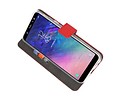 BAOHU Booktype Telefoonhoesjes - Bookcase Hoesje - Wallet Case -  Geschikt voor Samsung Galaxy A6 Plus (2018) - Rood