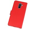 Booktype Telefoonhoesjes - Bookcase Hoesje - Wallet Case -  Geschikt voor Samsung Galaxy A6 Plus (2018) - Rood