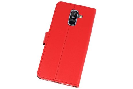 BAOHU Booktype Telefoonhoesjes - Bookcase Hoesje - Wallet Case -  Geschikt voor Samsung Galaxy A6 Plus (2018) - Rood