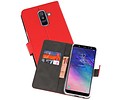 Booktype Telefoonhoesjes - Bookcase Hoesje - Wallet Case -  Geschikt voor Samsung Galaxy A6 Plus (2018) - Rood