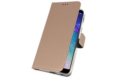 Booktype Telefoonhoesjes - Bookcase Hoesje - Wallet Case -  Geschikt voor Samsung Galaxy A6 Plus (2018) - Goud