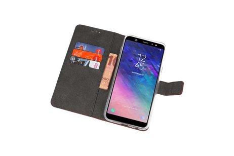 Booktype Telefoonhoesjes - Bookcase Hoesje - Wallet Case -  Geschikt voor Samsung Galaxy A6 Plus (2018) - Bruin