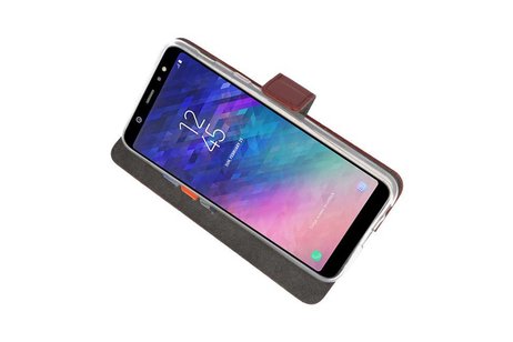 BAOHU Booktype Telefoonhoesjes - Bookcase Hoesje - Wallet Case -  Geschikt voor Samsung Galaxy A6 Plus (2018) - Bruin